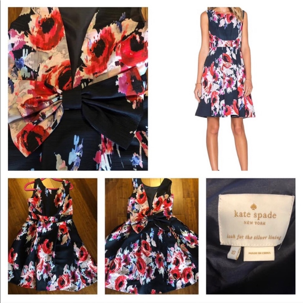 Kate Spade New York Hazy Floral Bow Back Dress